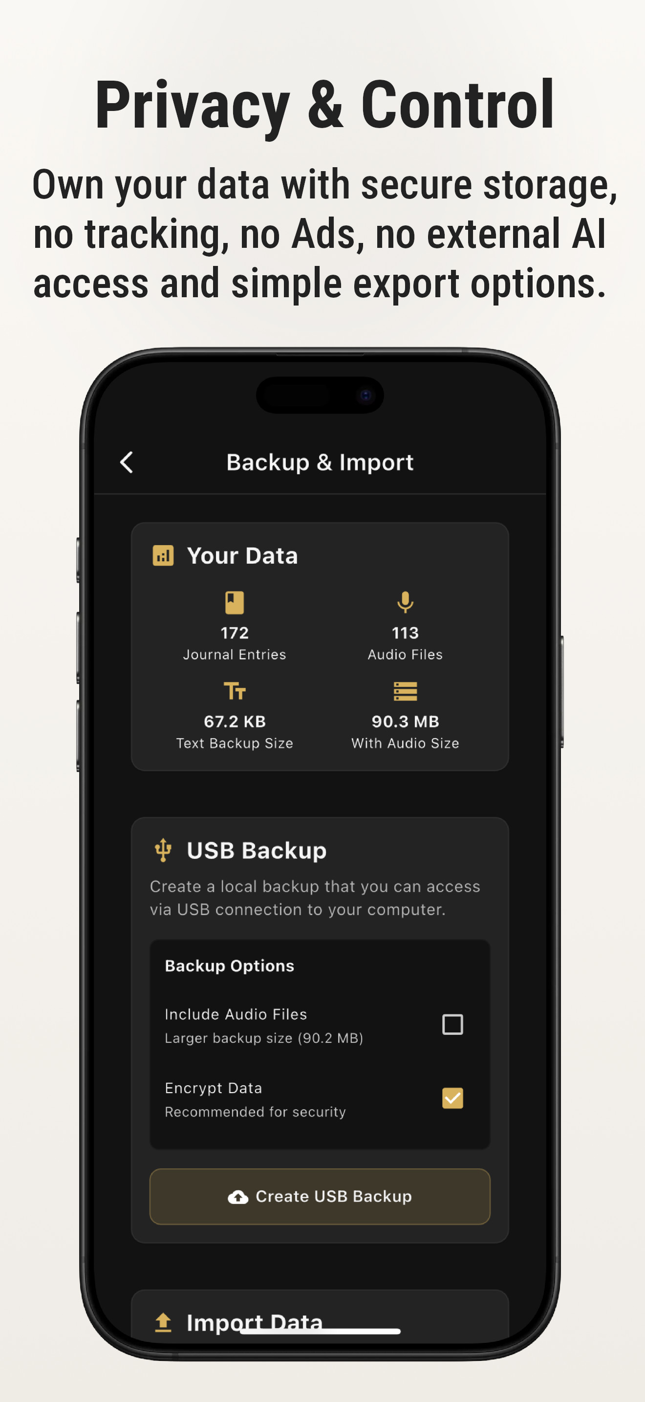 Privacy export options