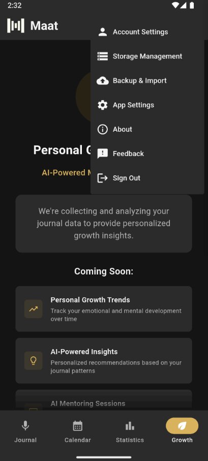 Maat Journal App - Statistics